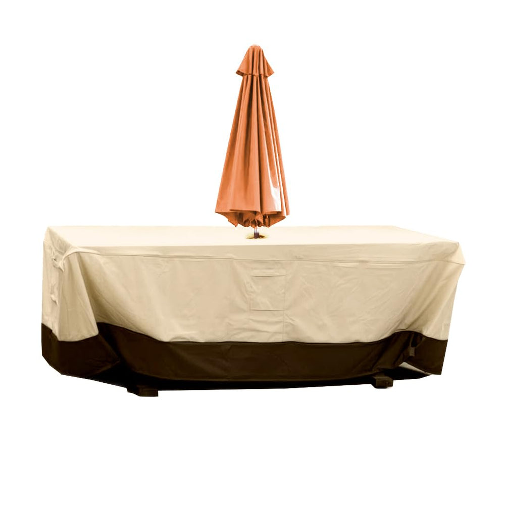 SUNSURE front view of beige cover showing full fit and protection