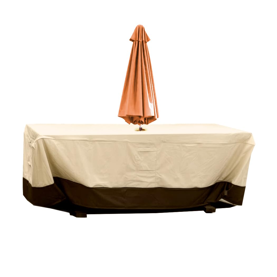 SUNSURE front view of beige cover showing full fit and protection
