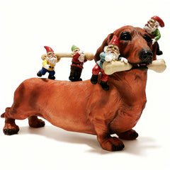 Sunthus front view showing gnomes on dachshund, adds whimsical curb appeal