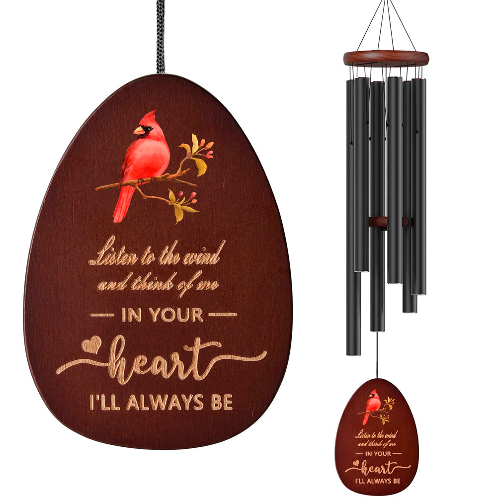 Suntimber front view showing full chime and elegant gift packaging, offers comforting presence
