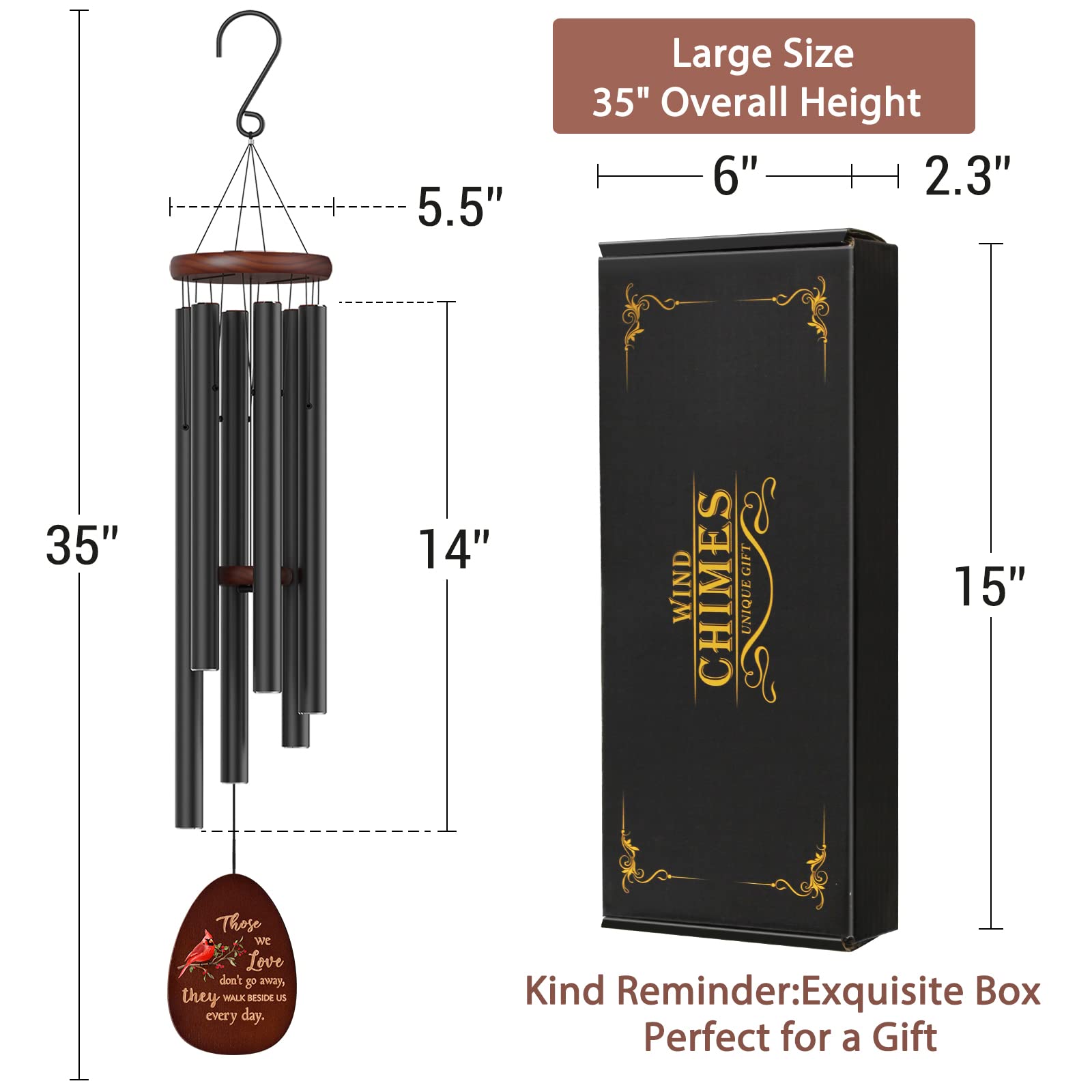 Suntimber wind chime hanging on patio tree, peaceful outdoor decoration