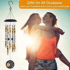 Suntimber chimes hanging on porch showing peaceful outdoor decoration benefit