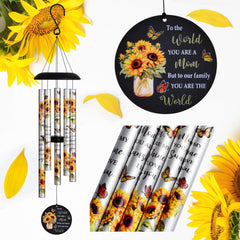 Suntimber front view showing sunflower chimes adding cheerful decor
