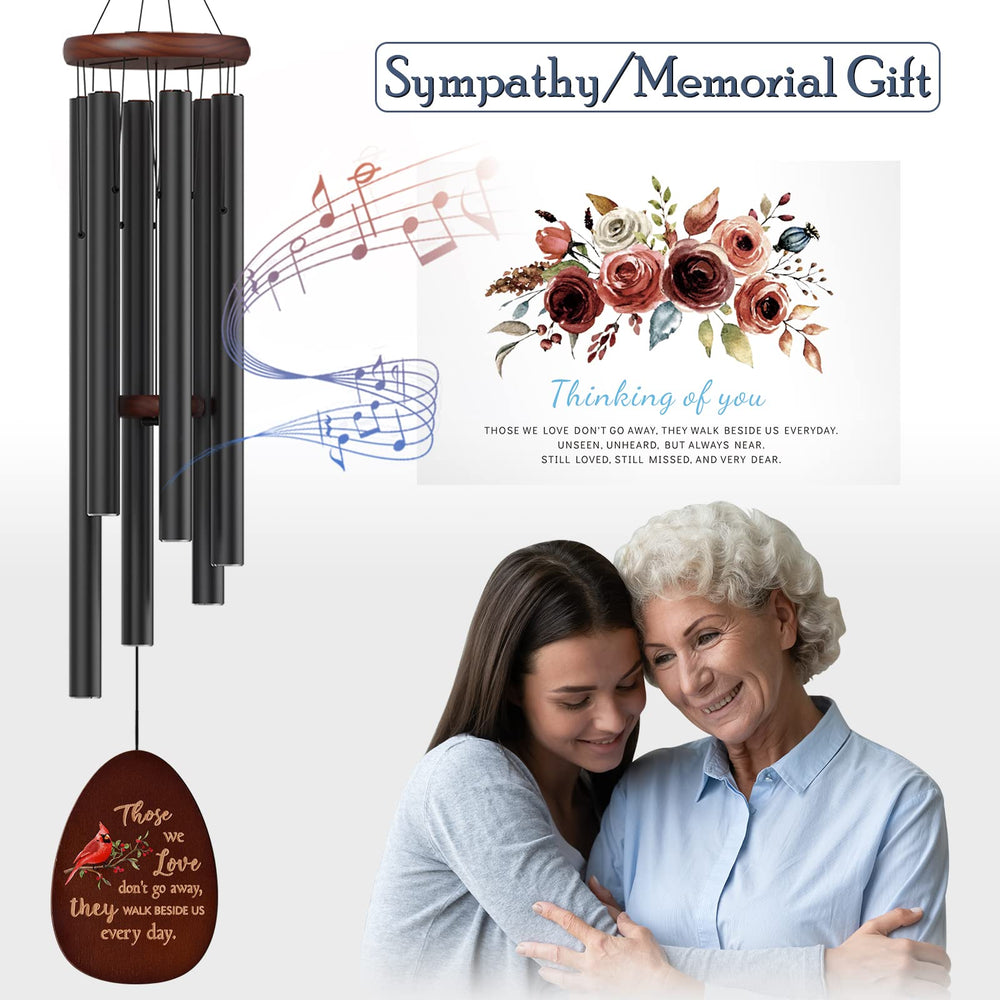 Suntimber wind catcher printed with cardinal on mistletoe, symbolic memorial image