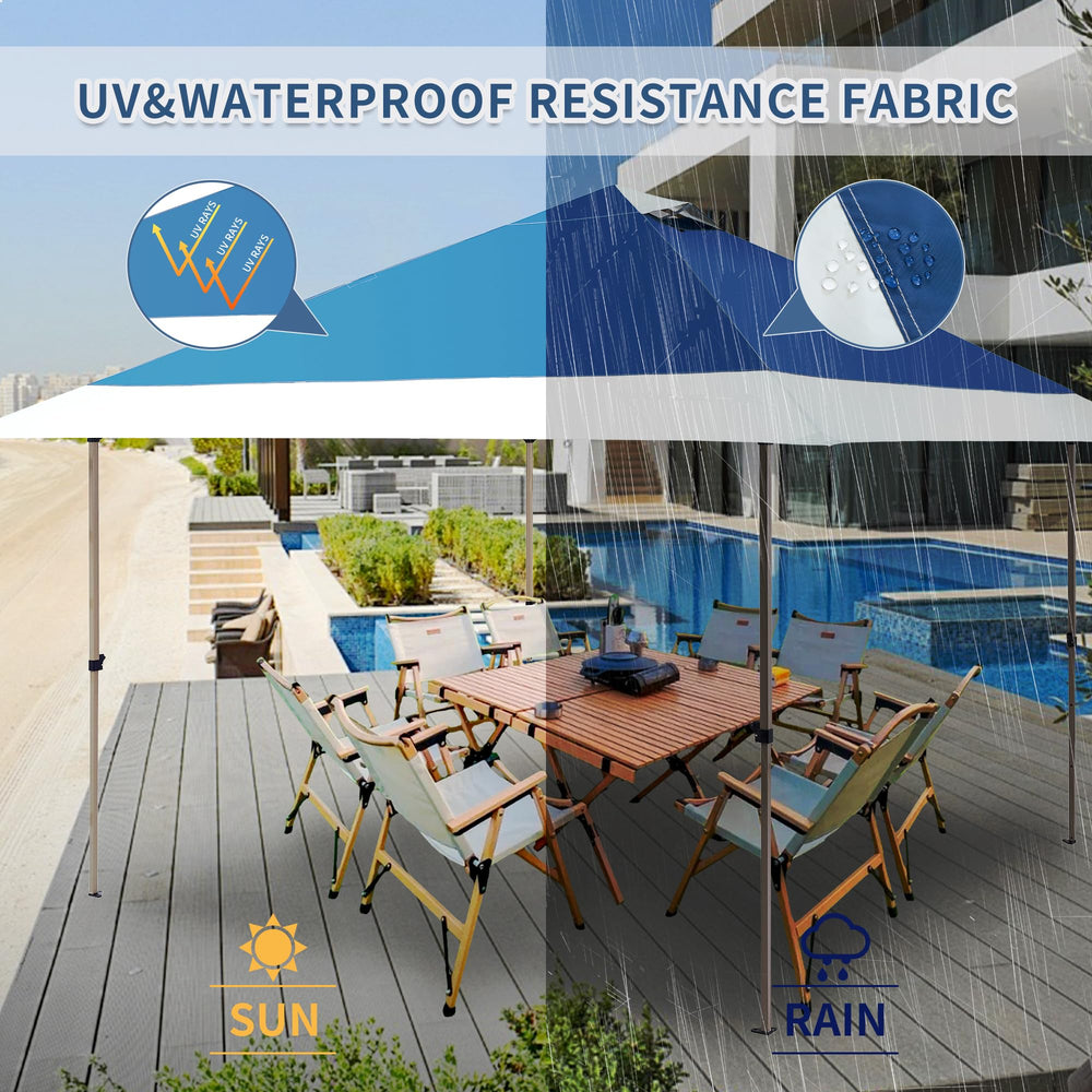 OUTDOOR LIVING SUNTIME single person finishing setup demonstrating easy operation