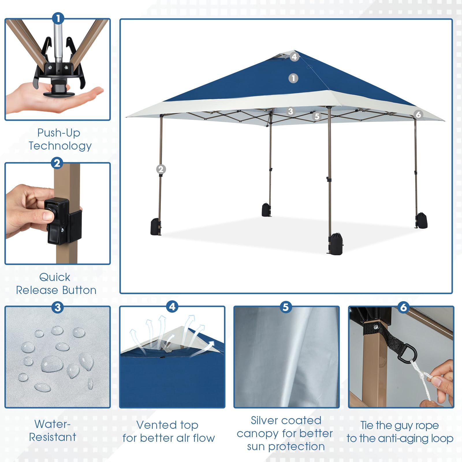 OUTDOOR LIVING SUNTIME two people opening canopy quickly for fast deployment