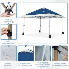 OUTDOOR LIVING SUNTIME two people opening canopy quickly for fast deployment