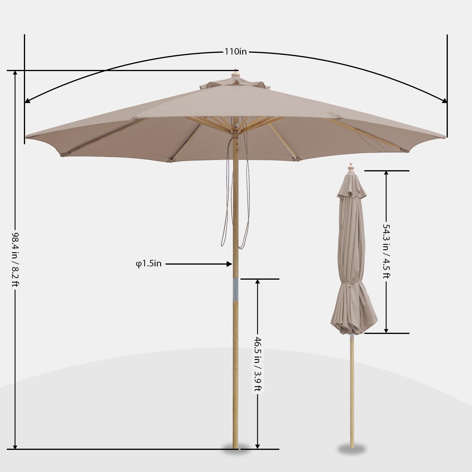 SUNNYARD umbrella over outdoor dining table creating comfortable shade