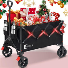 Sunula wagon front view folded shows compact convenient storage