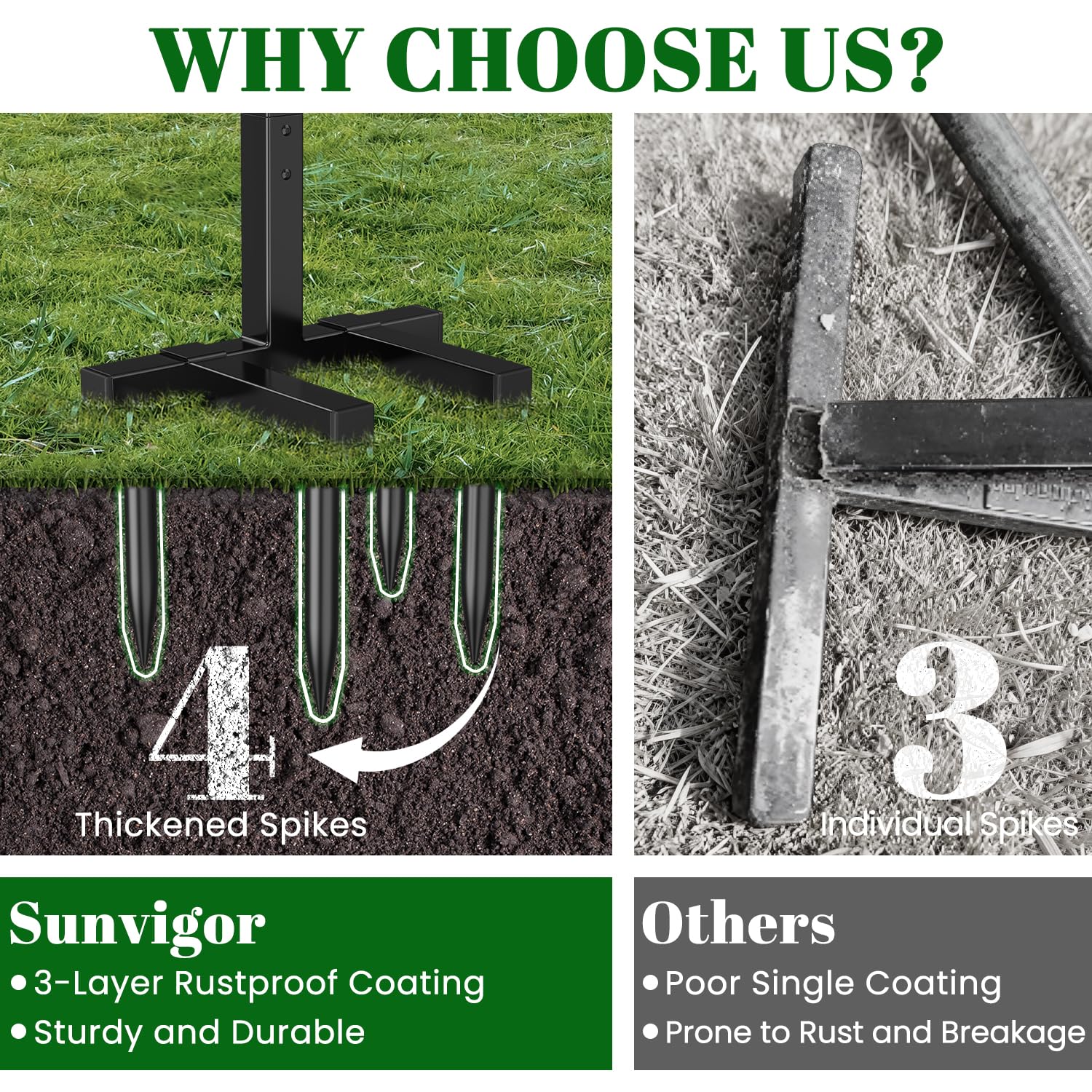 Sunvigor disassembled compact storage for easy off-season stow