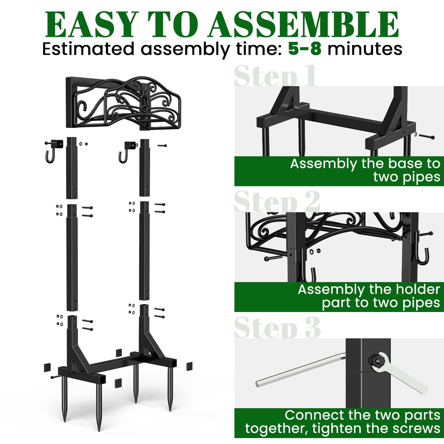 Sunvigor hand beside stand to show scale and easy handling for homeowners