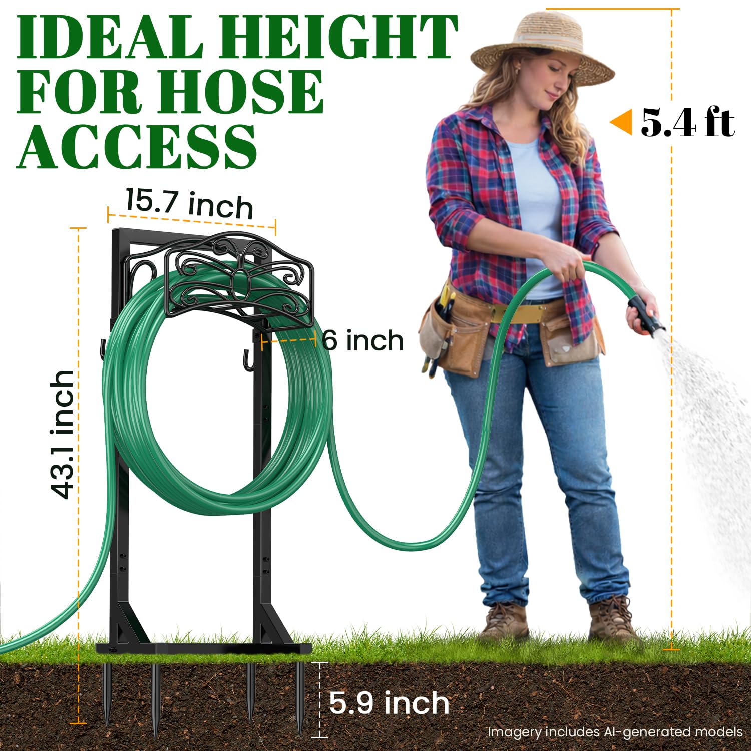 Sunvigor two tool hooks holding pruning shears and gloves for organized access
