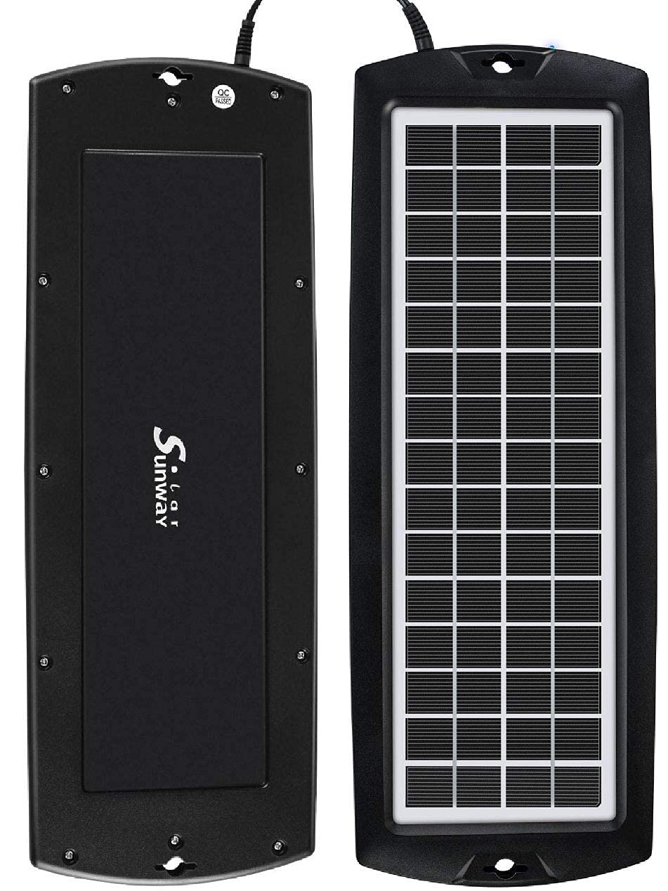 Sunway Solar alligator clamps attached to battery for direct charging