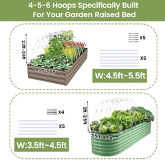 Sunwuk assembled hoops on a raised bed protecting plants from pests
