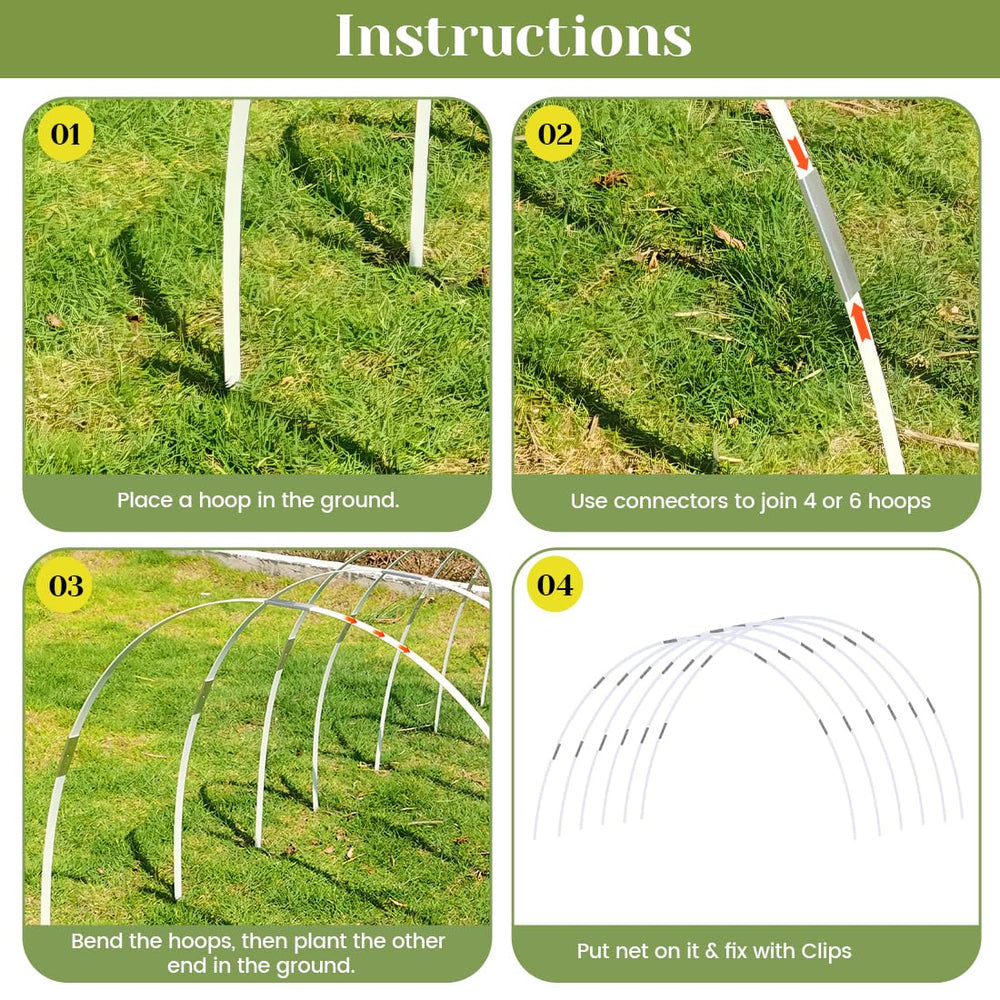 Sunwuk garden tunnel with row cover in use shielding seedlings