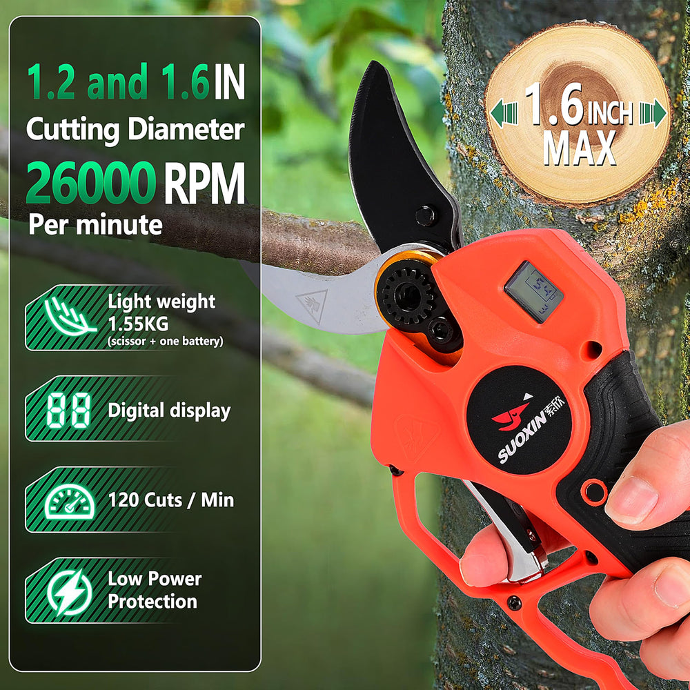 suoxin cutting a 1.6-inch branch showing power and clean-cut benefit