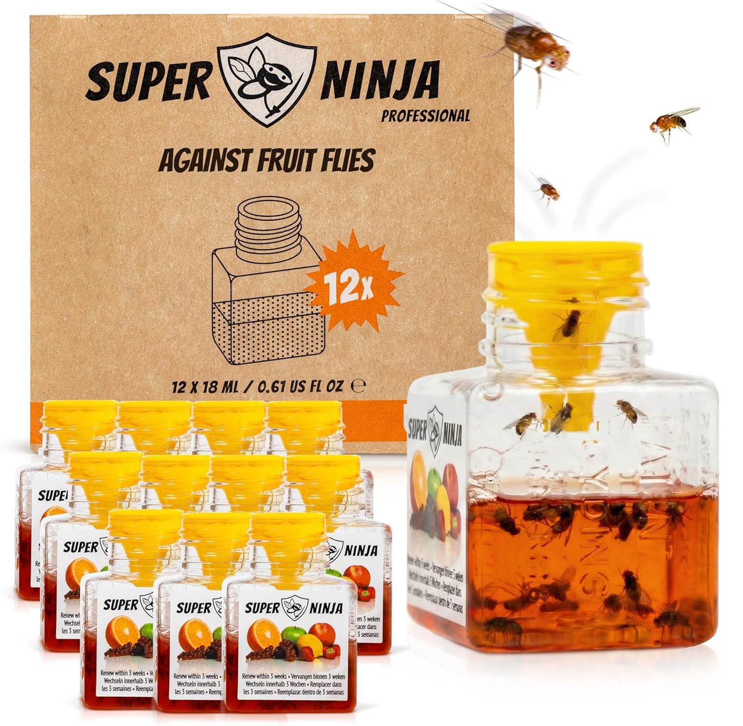 Super Ninja front packaging showing 12-pack and easy placement benefit