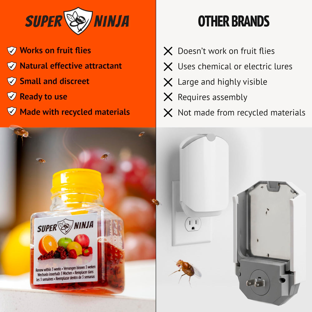 Super Ninja trap beside trash bin reducing fly activity and odors