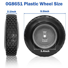 SuperDi 0G8651 side profile highlighting 9.5-inch diameter for stable rolling
