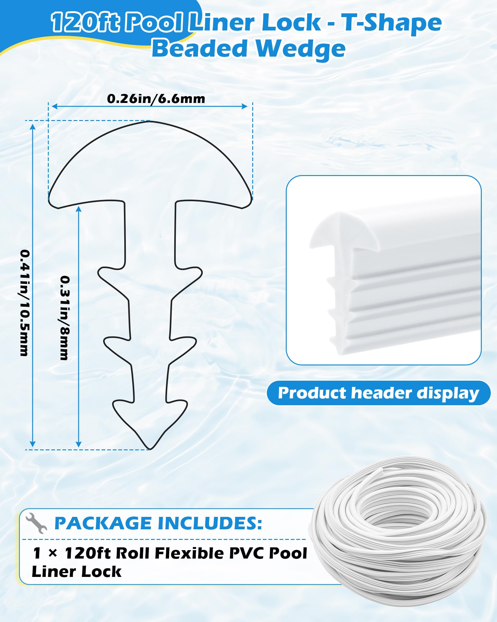 SuperDi T-shape profile close-up showing dimensions and flexible fit benefits