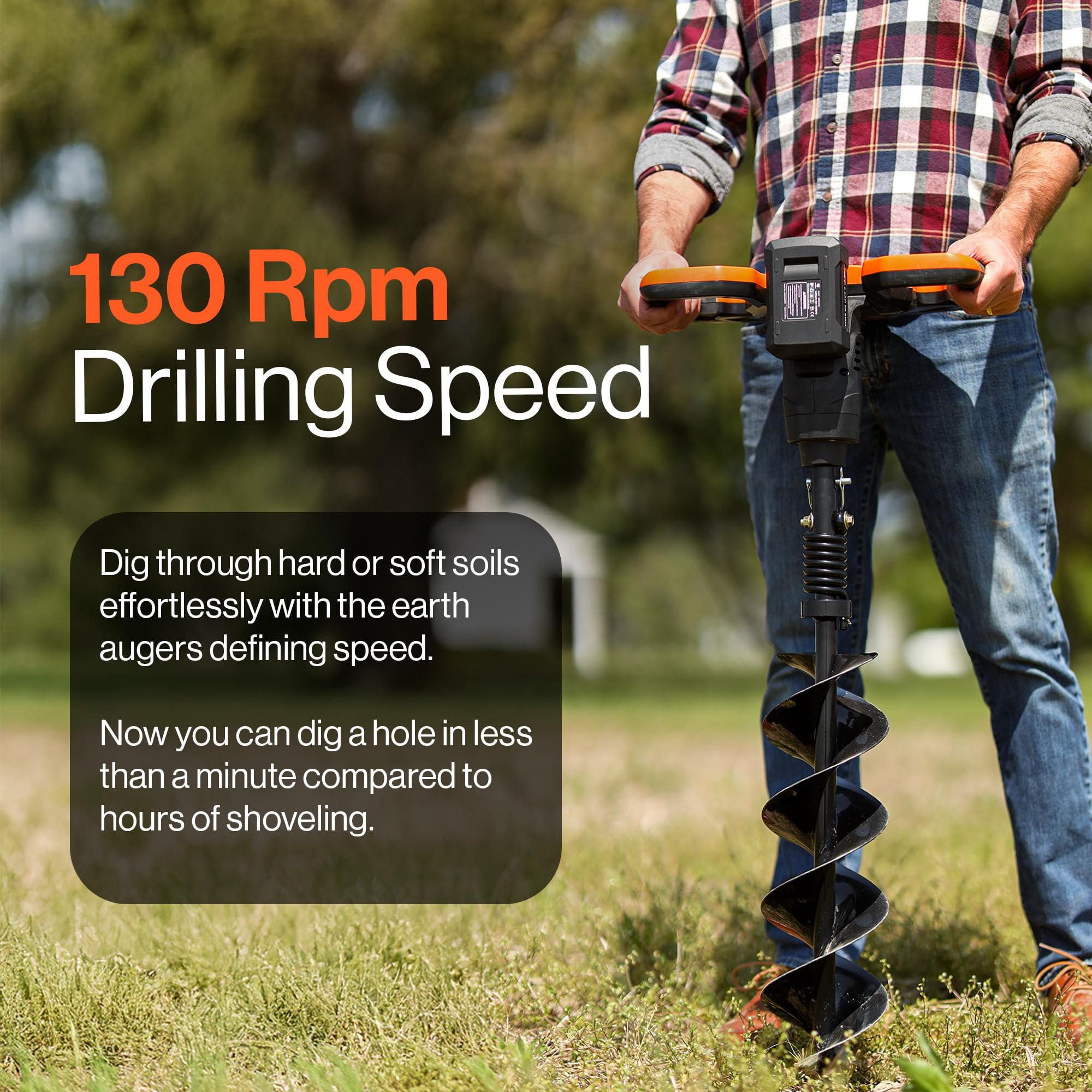 SuperHandy 6x30 steel auger bit detail showing cutting edge for efficient digging