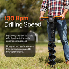 SuperHandy 6x30 steel auger bit detail showing cutting edge for efficient digging