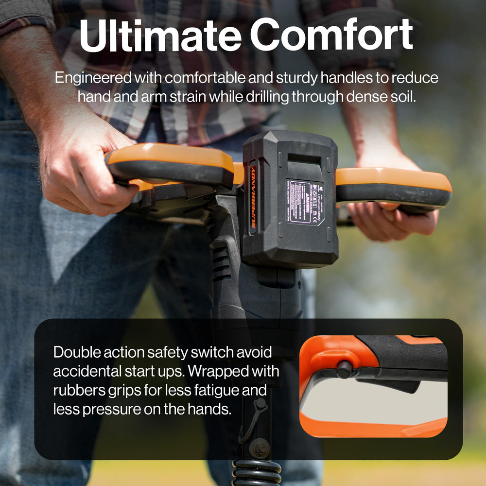 SuperHandy 2Ah battery and charger display indicating portable cordless convenience