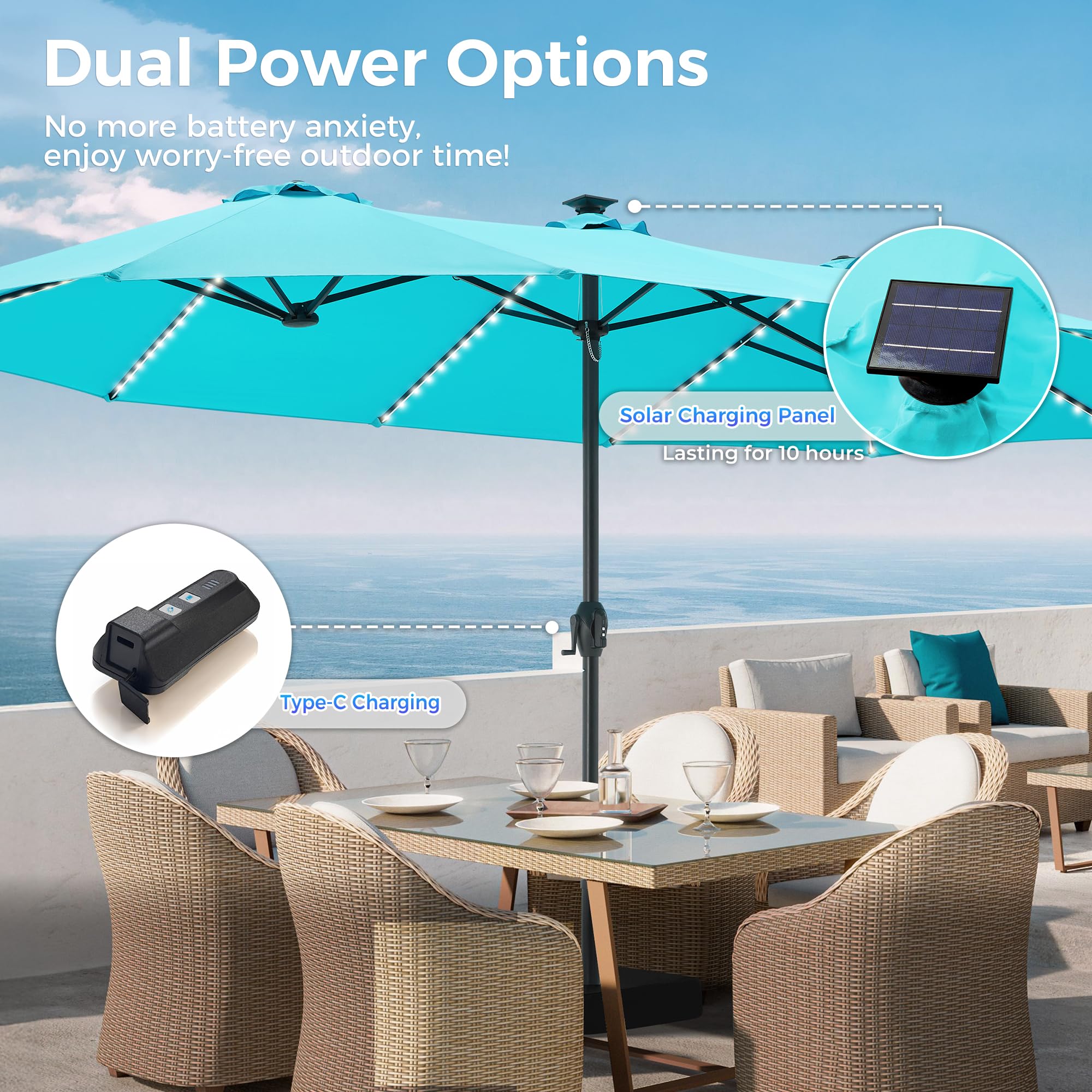 SUPERJARE crank and powder-coated pole detail enabling easy setup