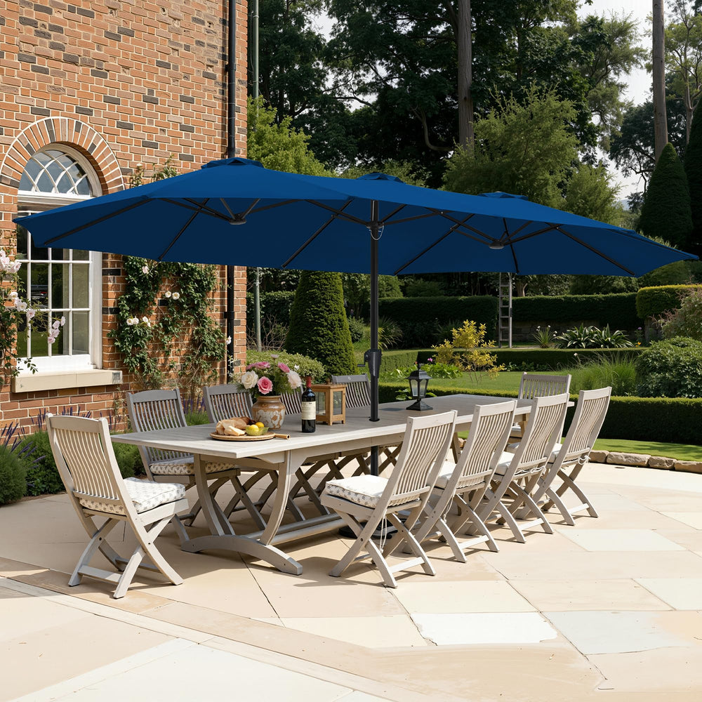 SUPERJARE front view navy blue canopy showing broad shade coverage