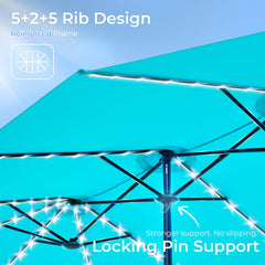 SUPERJARE illuminated LED ribs at dusk providing ambient outdoor lighting