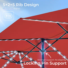 SUPERJARE rib detail with 144 integrated LEDs highlighting adjustable lighting modes