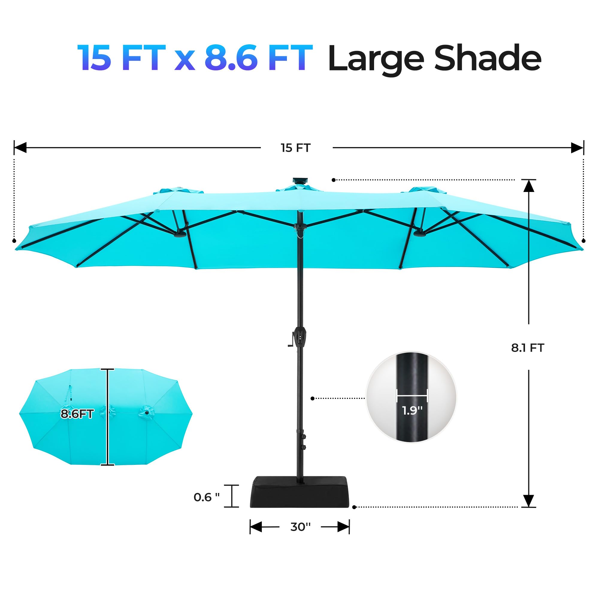 SUPERJARE shown with people to illustrate 15ft coverage and scale
