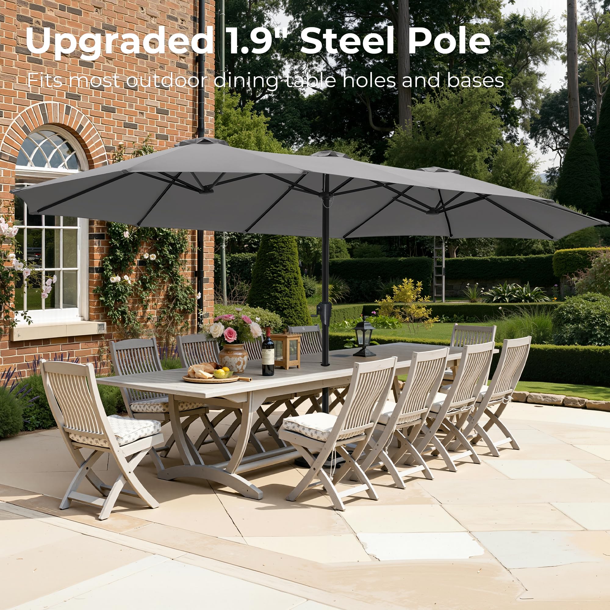 SUPERJARE umbrella size comparison with people to show scale