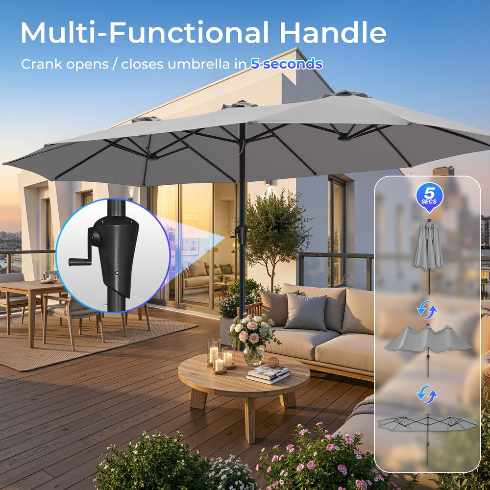 SUPERJARE umbrella shading patio dining set for comfortable meals