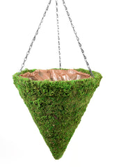 SuperMoss front view of moss cone showing weave and vibrant green benefit of natural texture