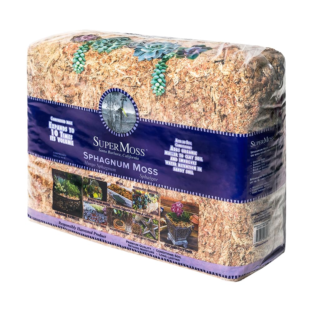 SuperMoss front packaging showing 2.1 lb bale and product branding for easy selection