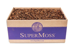 SuperMoss front bag showing label with natural white fir bark - clear product benefit