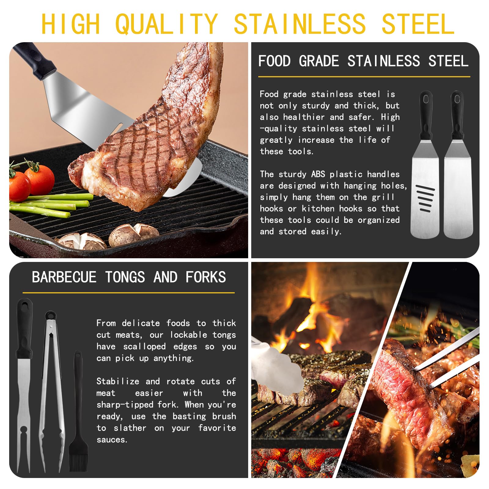 supernal heat-resistant handles close view showing secure grip and burn protection