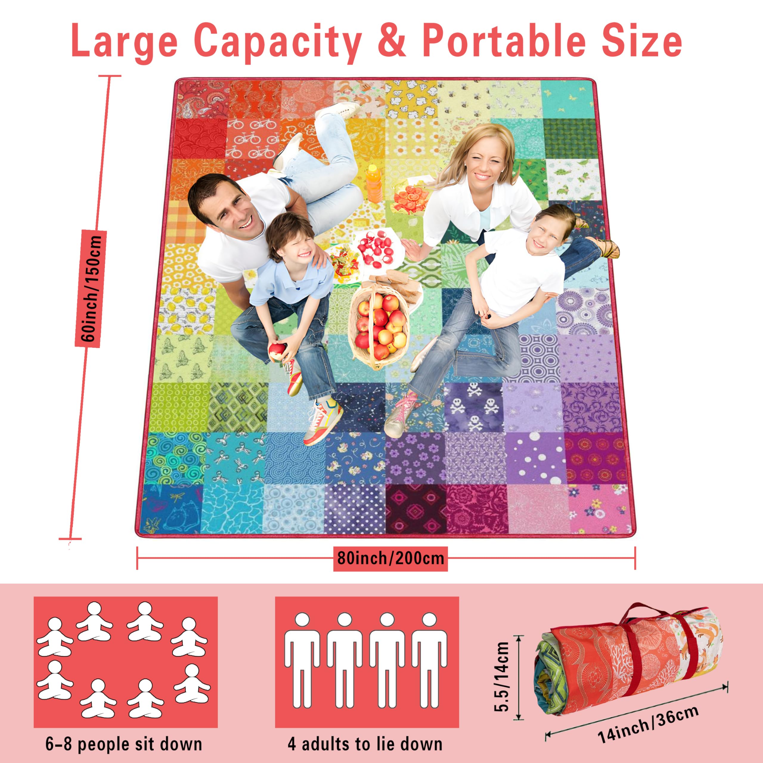 Supfitness folded blanket with carry handle for easy transport and storage