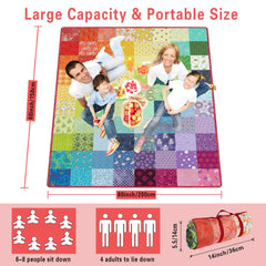 Supfitness folded blanket with carry handle for easy transport and storage