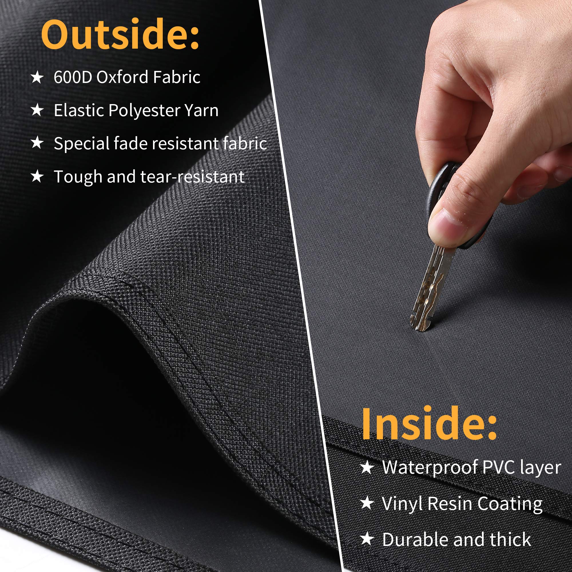SUPJOYES cover next to measuring tape demonstrating correct size fit benefit