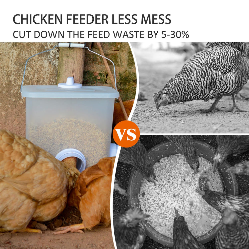 Suplklz water barrel with three cups delivering steady water flow for multiple birds