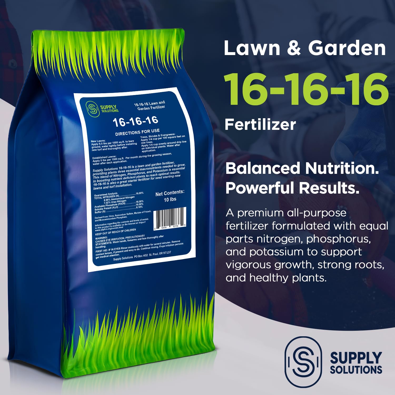 Supply Solutions granule texture close-up showing uniform particles and consistent spreadability