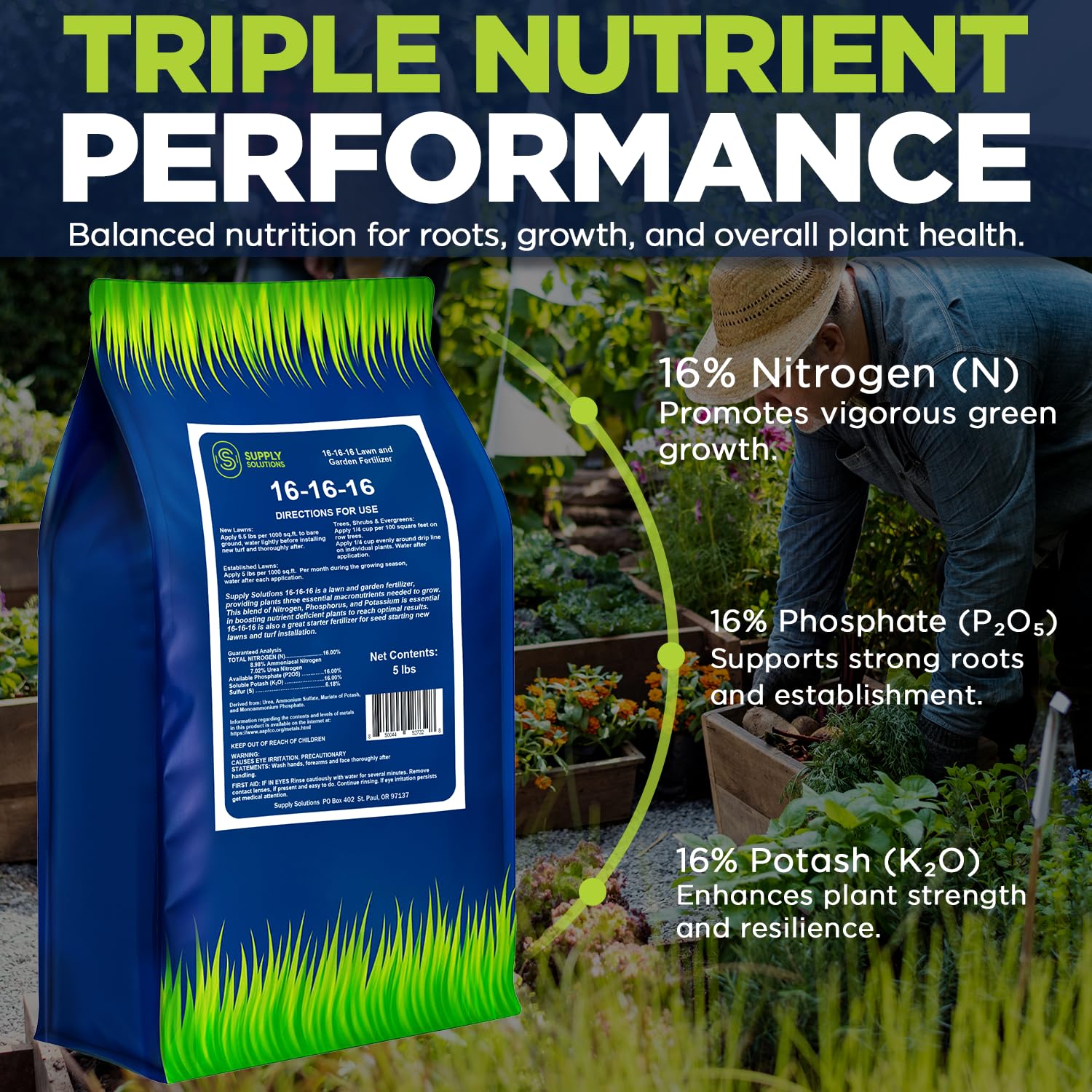 Supply Solutions spread application on soil demonstrating easy distribution and coverage