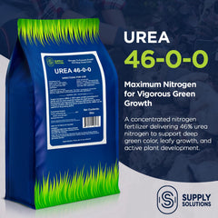 Supply Solutions close-up of white granular urea showing uniform texture for easy spreading