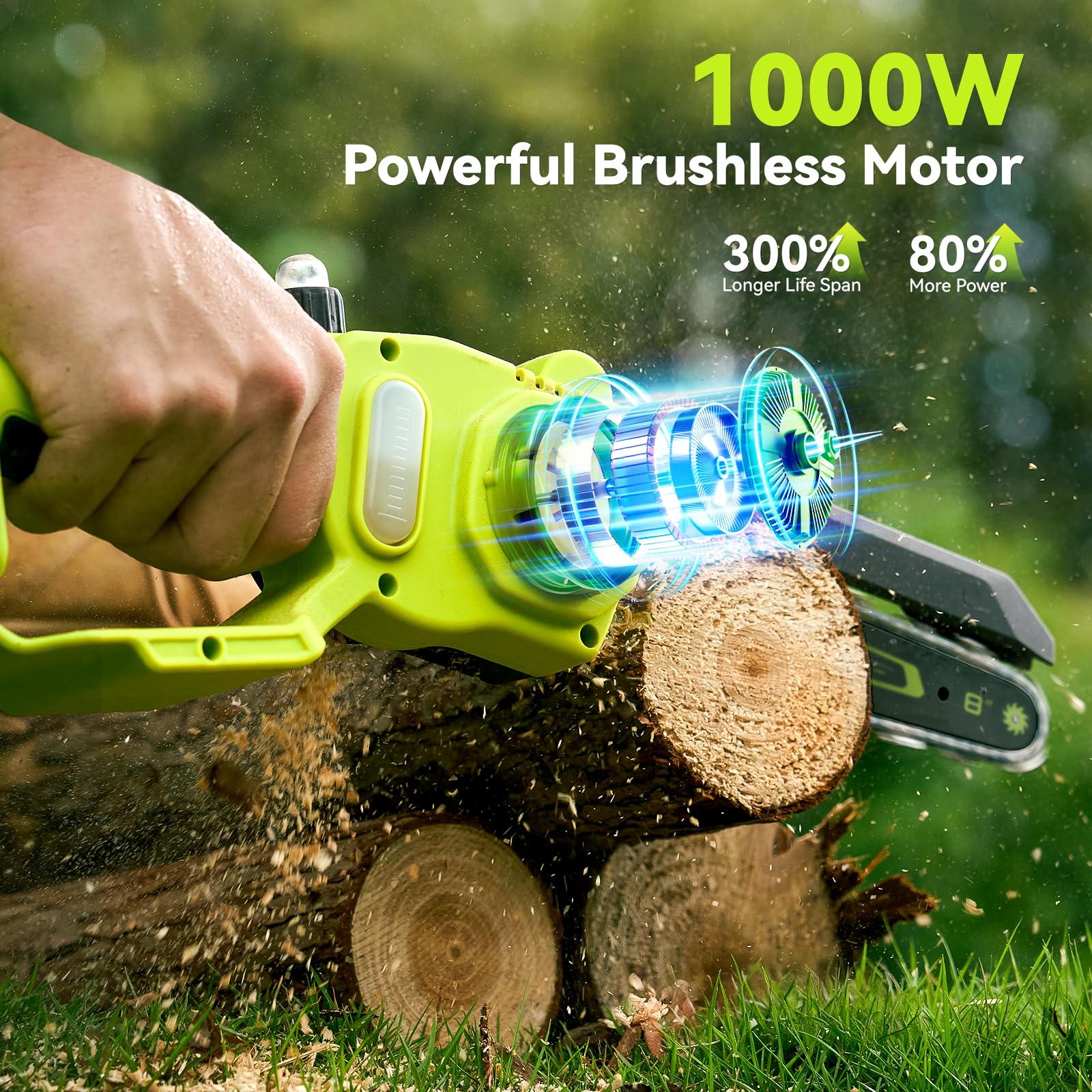 Supstable with 6-inch guide bar close-up for precise pruning and tight-space benefit