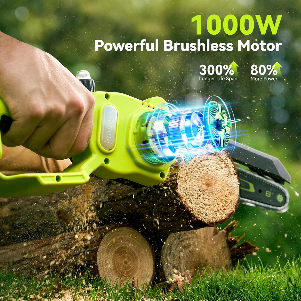 Supstable with 6-inch guide bar close-up for precise pruning and tight-space benefit