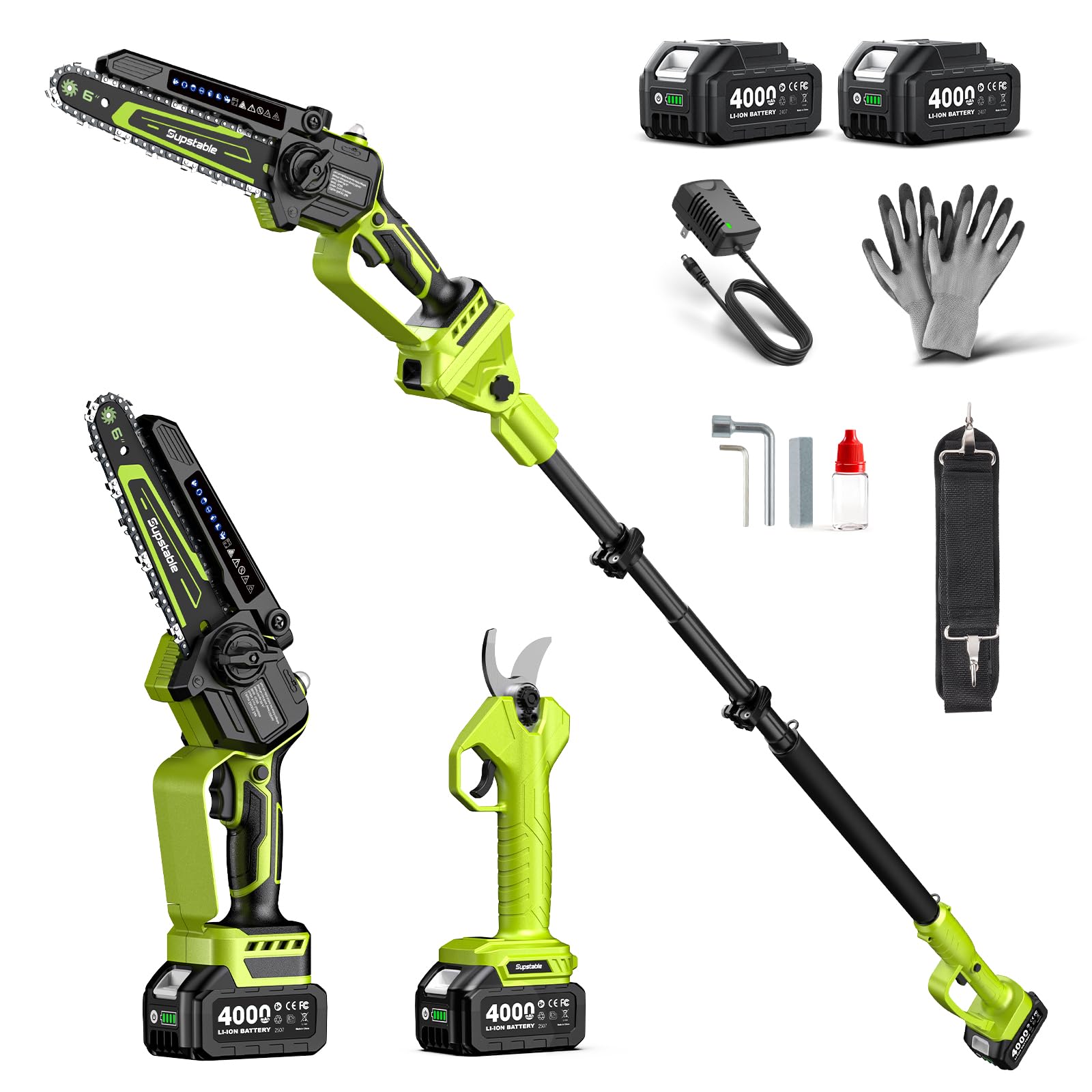 Supstable front view kit showing complete set and accessories for versatile pruning