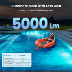SURAIELEC 50-foot waterproof cord detail showing easy reach and installation benefit