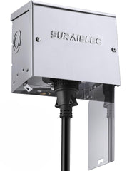 SURAIELEC front view stainless inlet box showing weatherproof finish and durability